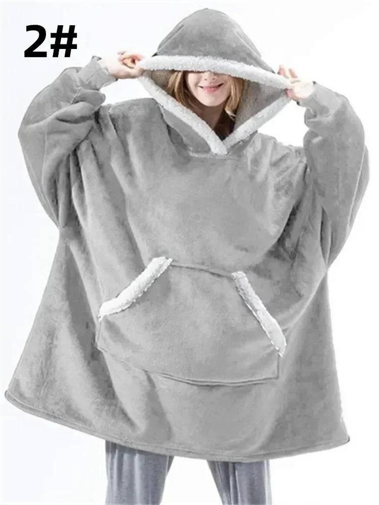 LuxeFit Oversized Fleece TV Blanket Hoodie