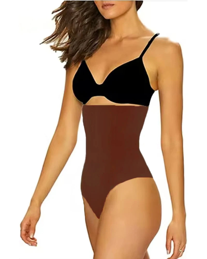 LuxeFit Seamless High-Waist Firm Control Thong Shaper Briefs