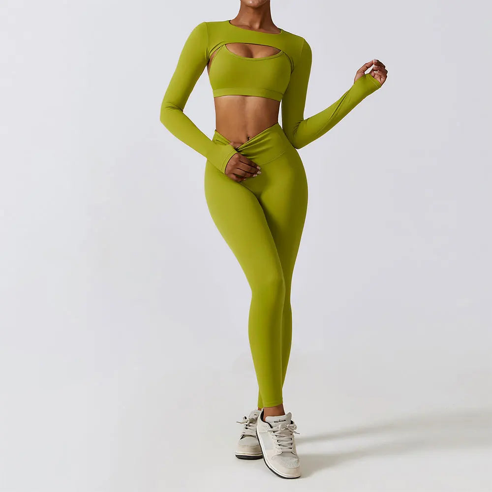 LuxeFit Seamless Performance 3-Piece Yoga & Activewear Set