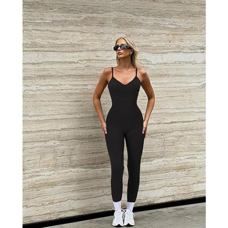 LuxeFit Seamless Ribbed Yoga Jumpsuit