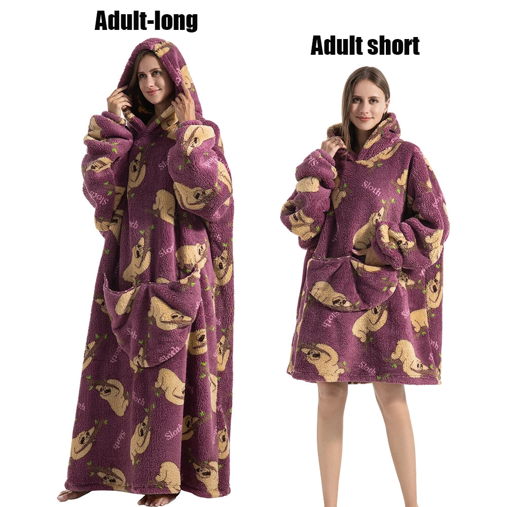 LuxeFit Ultimate Comfort Fleece Hoodie Blanket