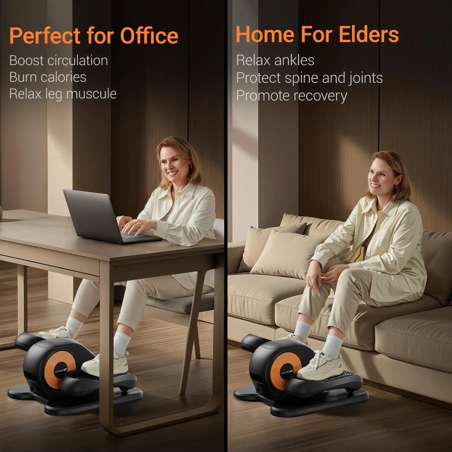 LuxeFit Quiet Under-Desk Elliptical for Seniors