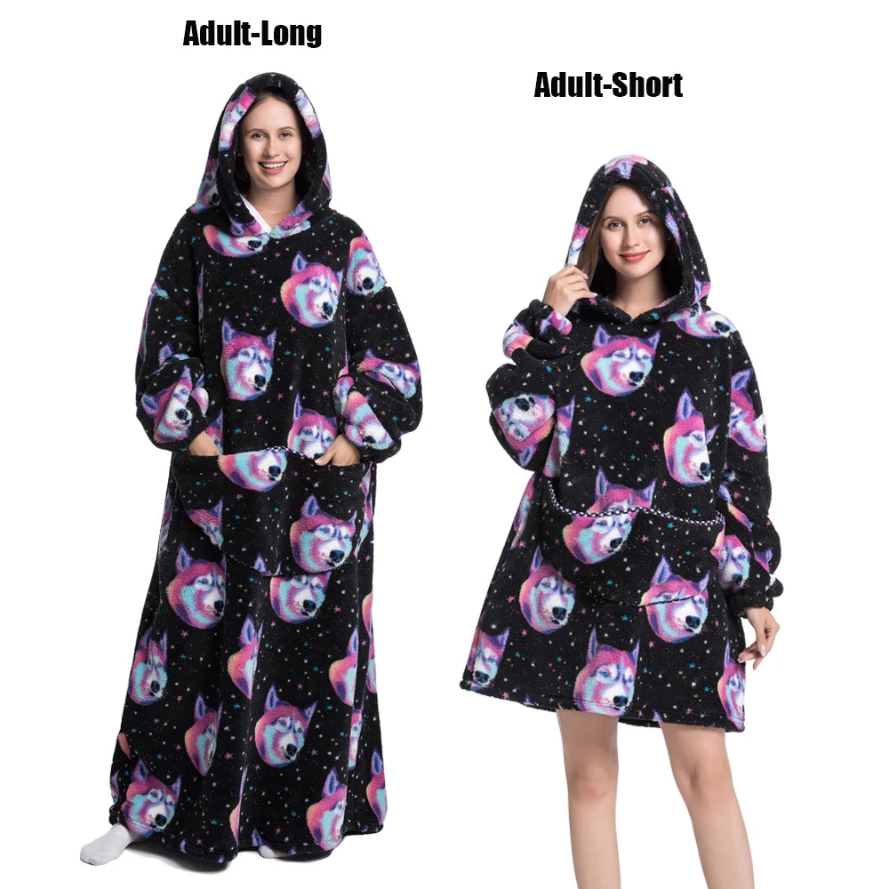 LuxeFit Ultimate Comfort Fleece Hoodie Blanket