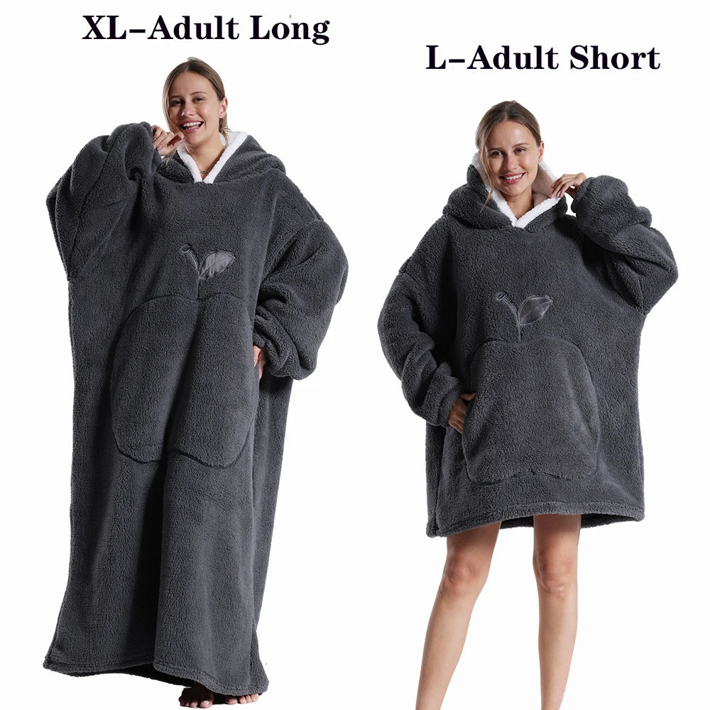 LuxeFit Ultimate Comfort Fleece Hoodie Blanket