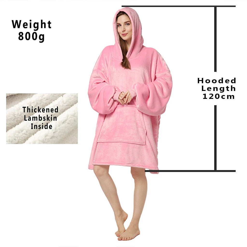LuxeFit Oversized Fleece TV Blanket Hoodie