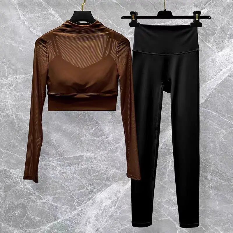 LuxeFit Seamless Performance 2-Piece Long Sleeve Workout Set