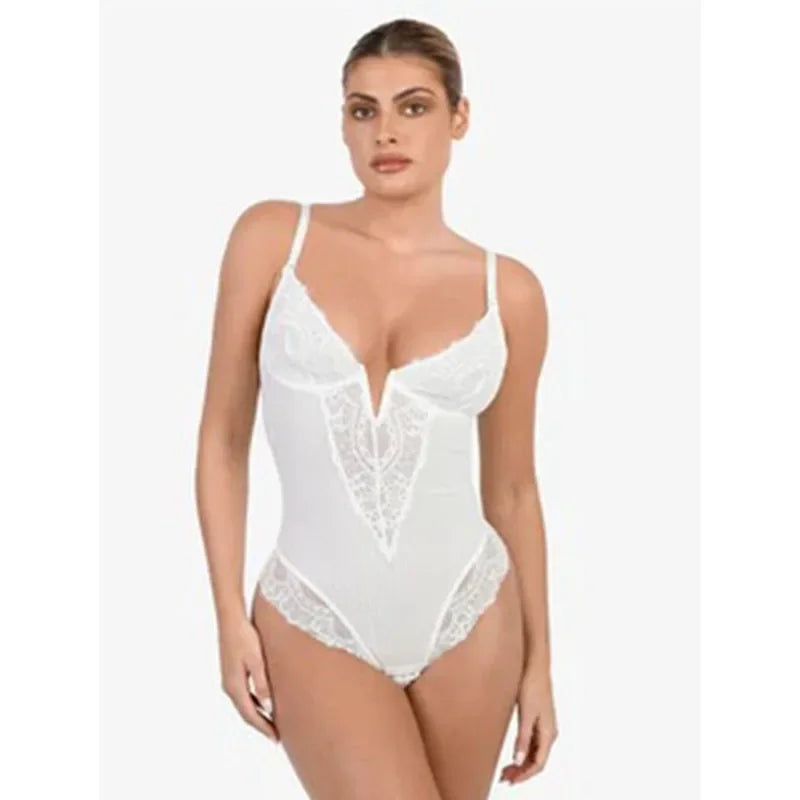 Luxe Silky Smooth Shaping Bodysuit: Lace & Layered Control