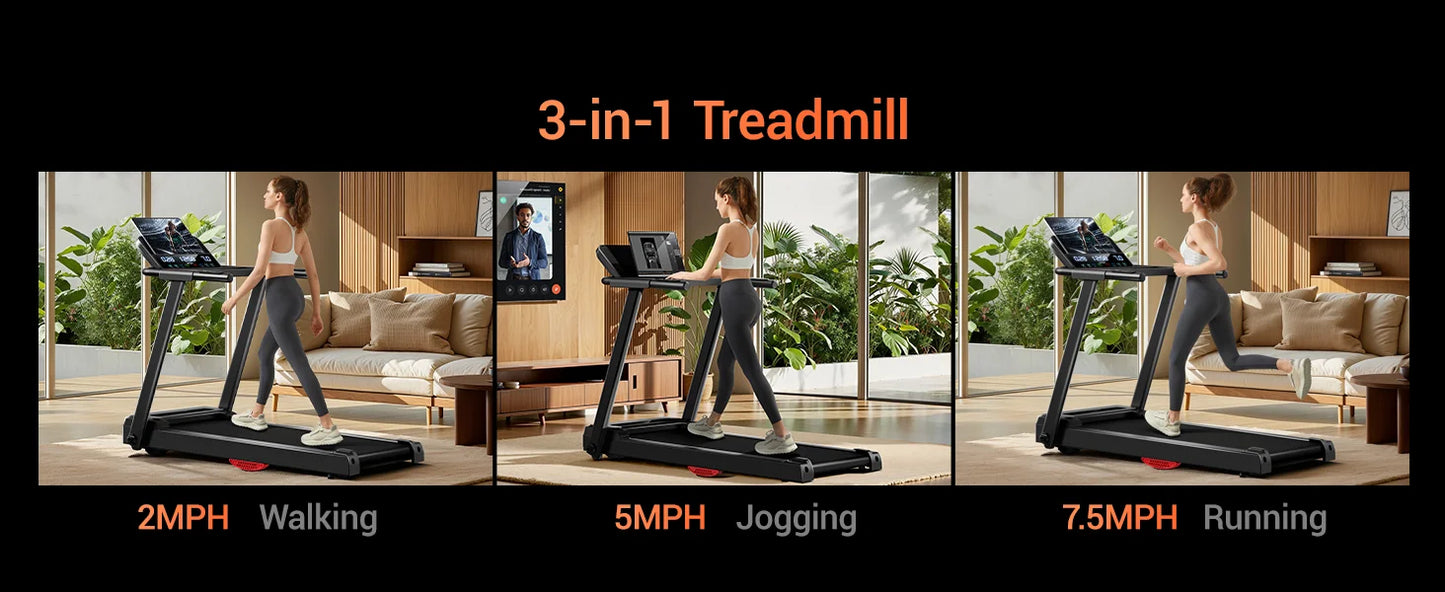LuxeFit 3.0HP Foldable Home Treadmill