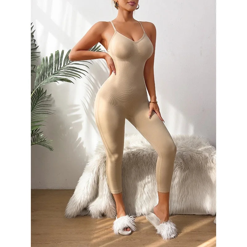 LuxeFit Seamless Ribbed Yoga Jumpsuit