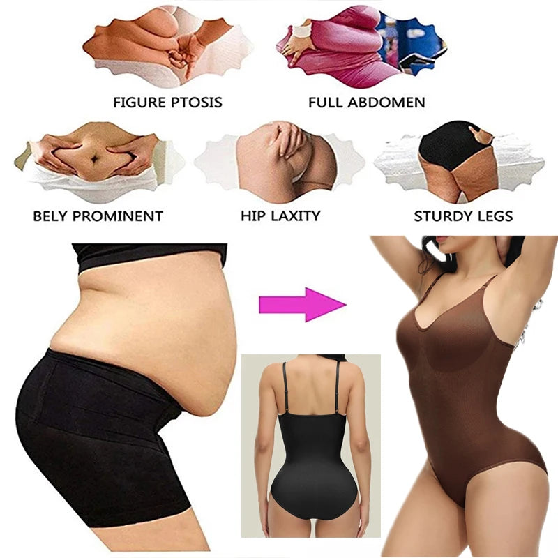 Luxe Sculpting V-Neck Bodysuit: Seamless Compression & Comfort