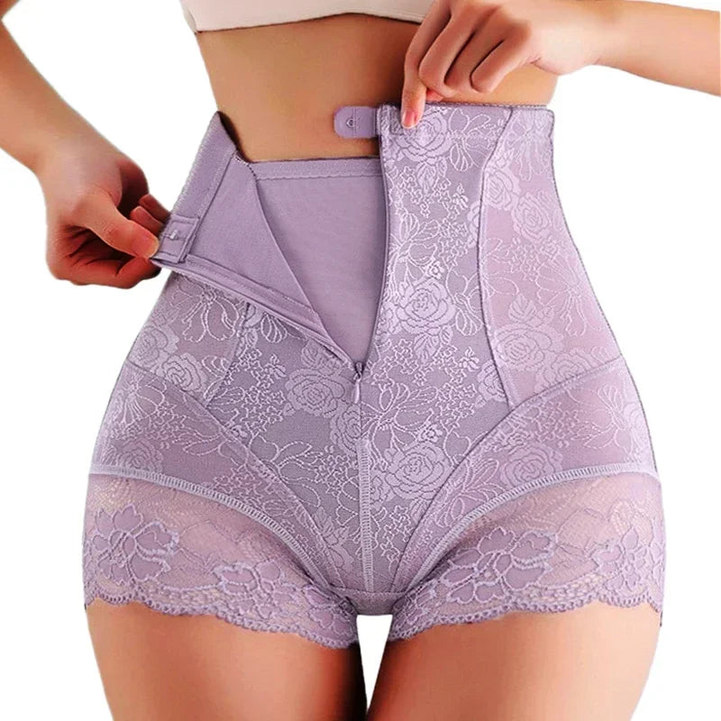 LuxeFit Lace Zip & Hook High-Waist Sculpting Panty