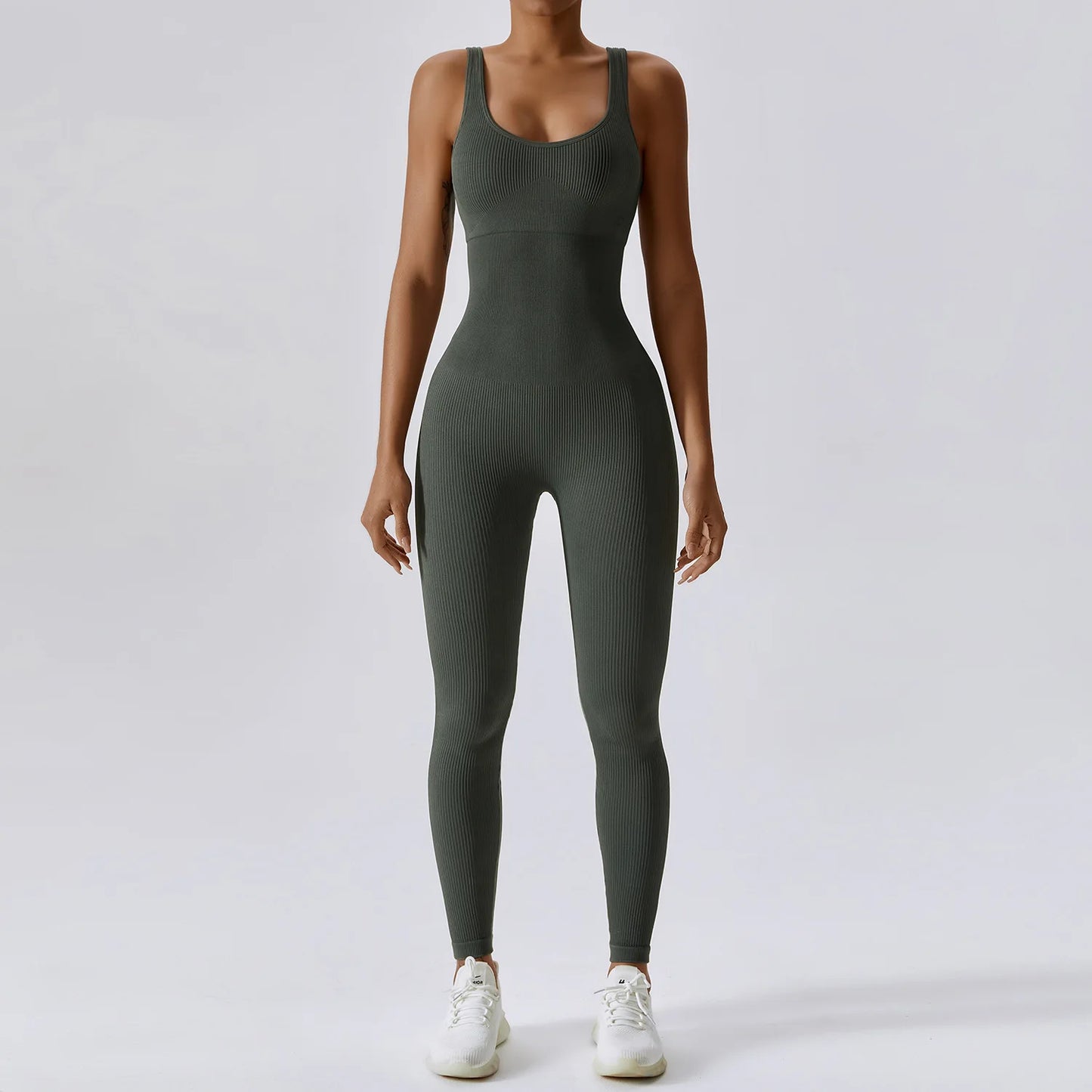 LuxeFit Sculpt & Stretch Seamless One-Piece Yoga & Fitness Bodysuit
