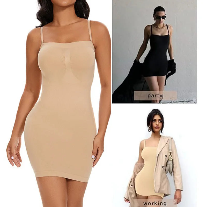 Luxe Strapless Shaping Slip: Seamless Tummy Control & Compression