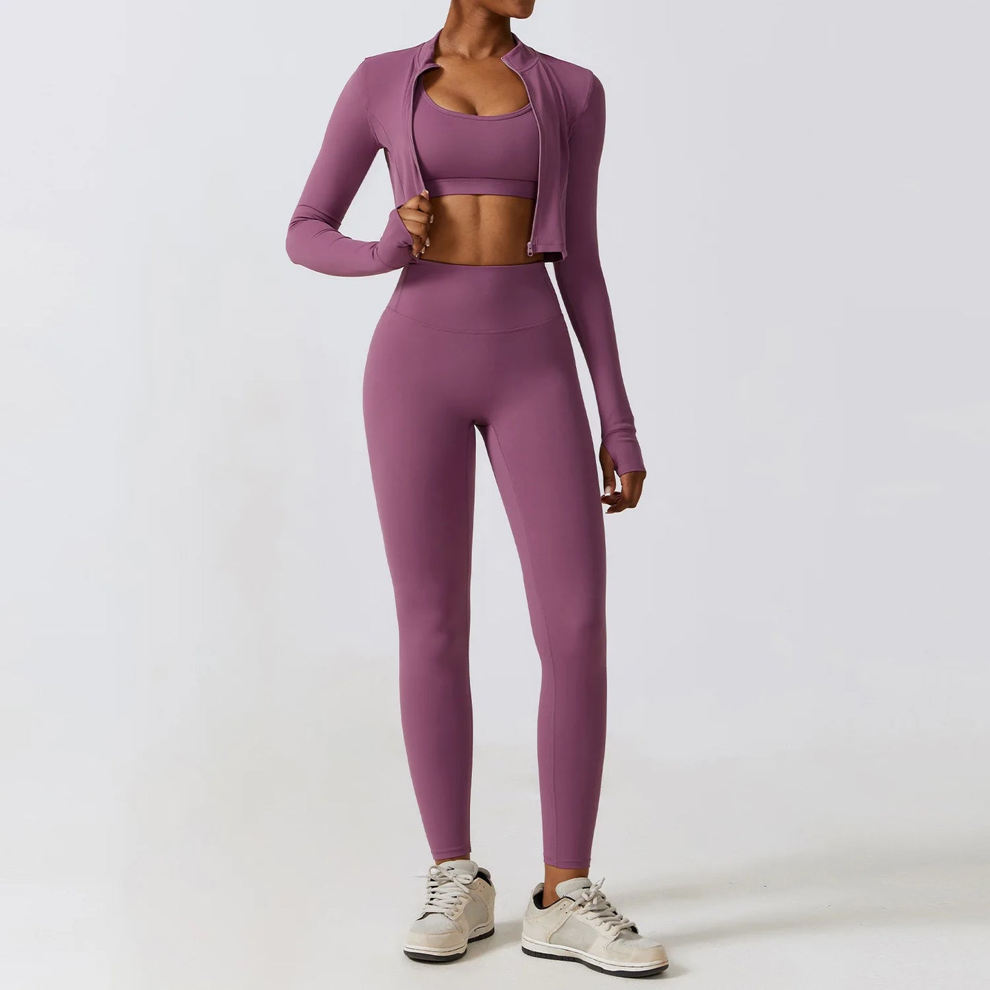 LuxeFit Seamless Performance 3-Piece Yoga & Activewear Set