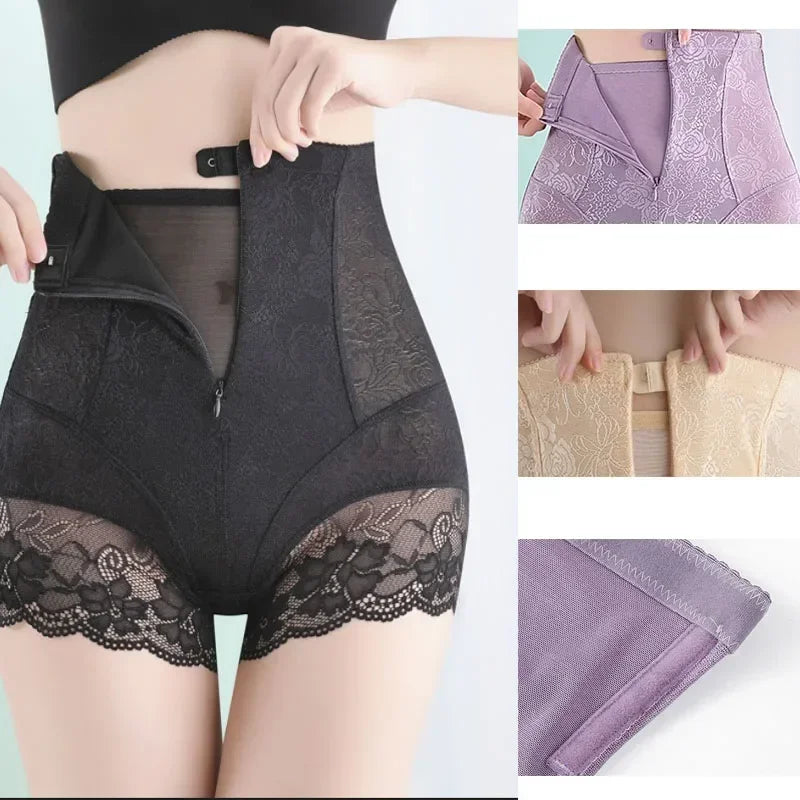 LuxeFit Lace Zip & Hook High-Waist Sculpting Panty