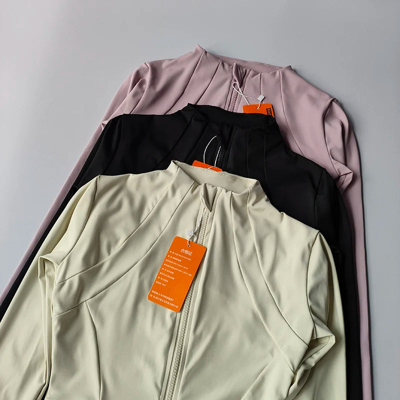 LuxeFit Slim-Fit Warm Zip-Up Activewear Jacket