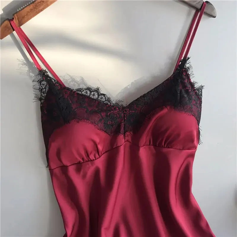 LuxeFit Satin Lace Babydoll & Shorts Pajama Set