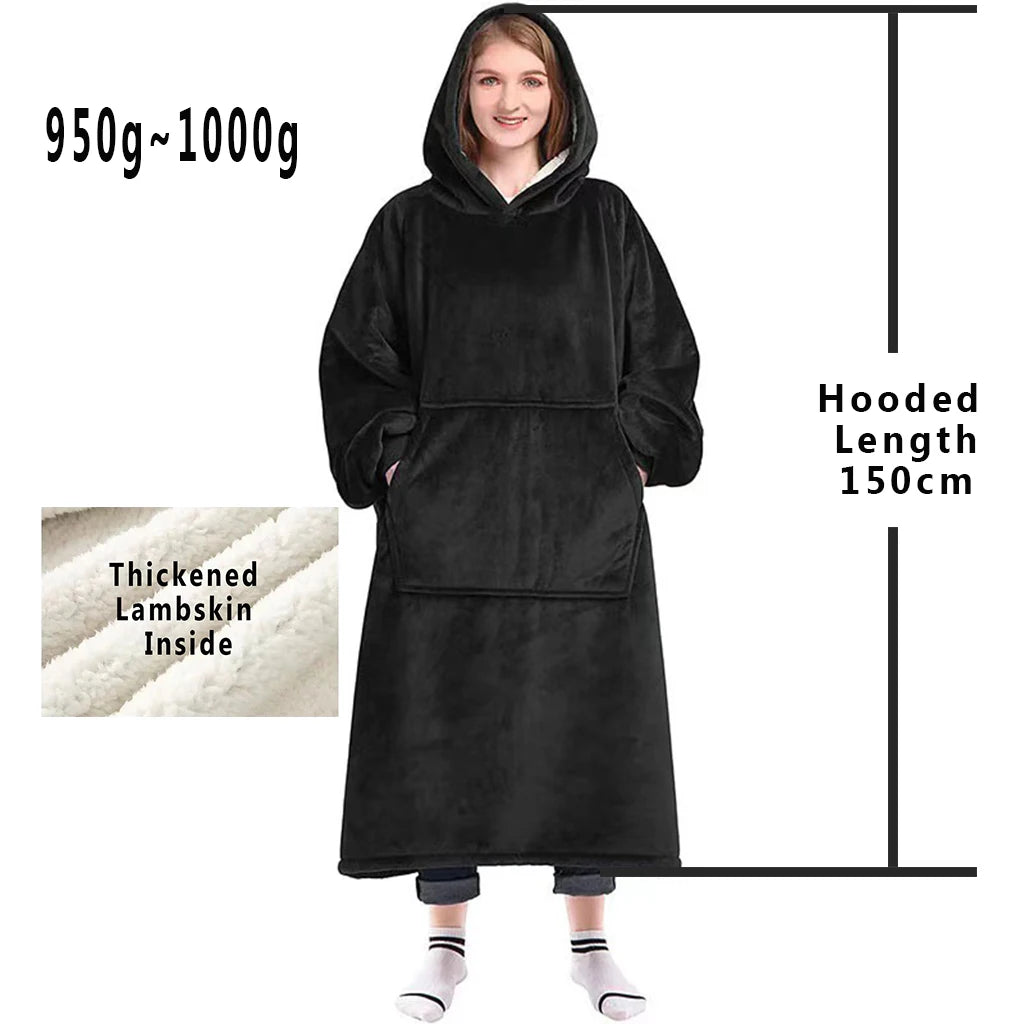 LuxeFit Oversized Fleece TV Blanket Hoodie