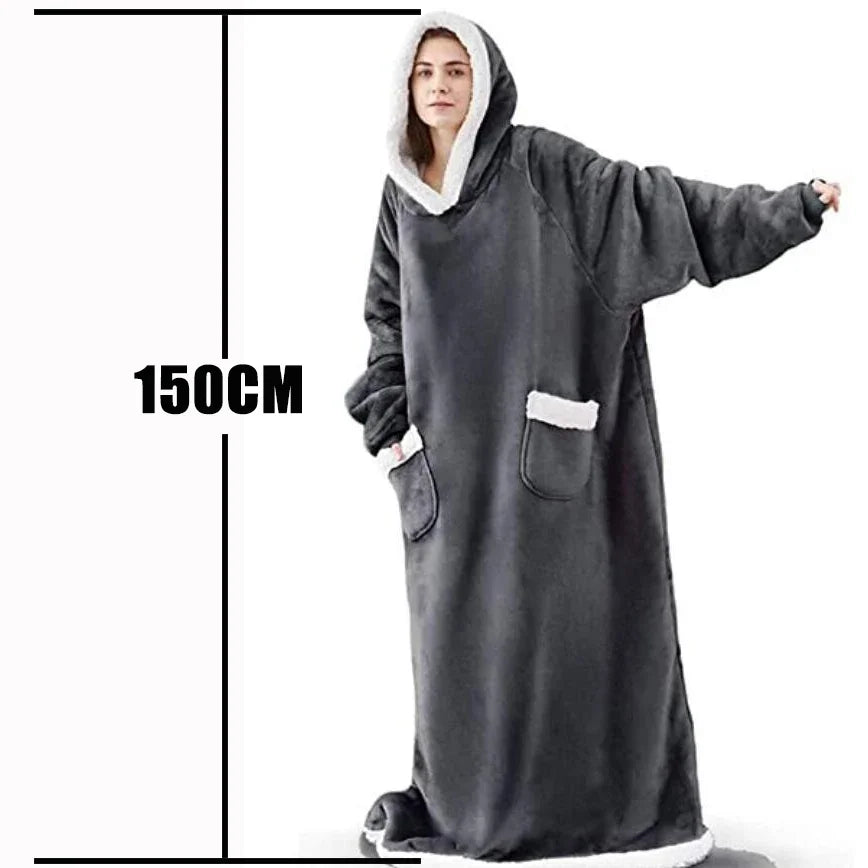 LuxeFit Oversized Fleece TV Blanket Hoodie