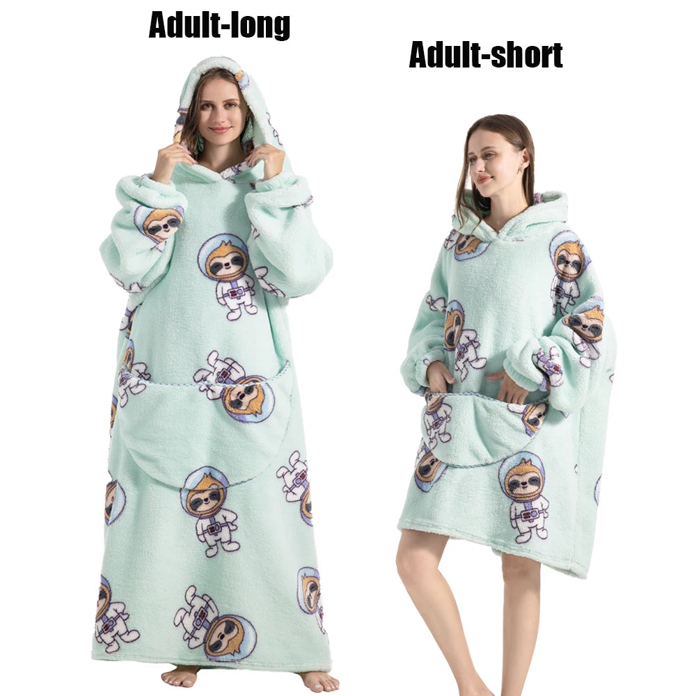 LuxeFit Ultimate Comfort Fleece Hoodie Blanket