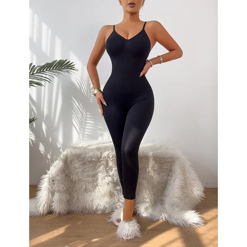 LuxeFit Seamless Ribbed Yoga Jumpsuit