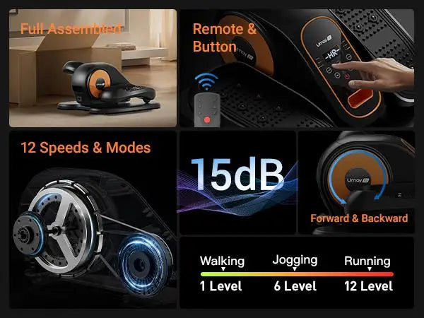 LuxeFit Quiet Under-Desk Elliptical for Seniors