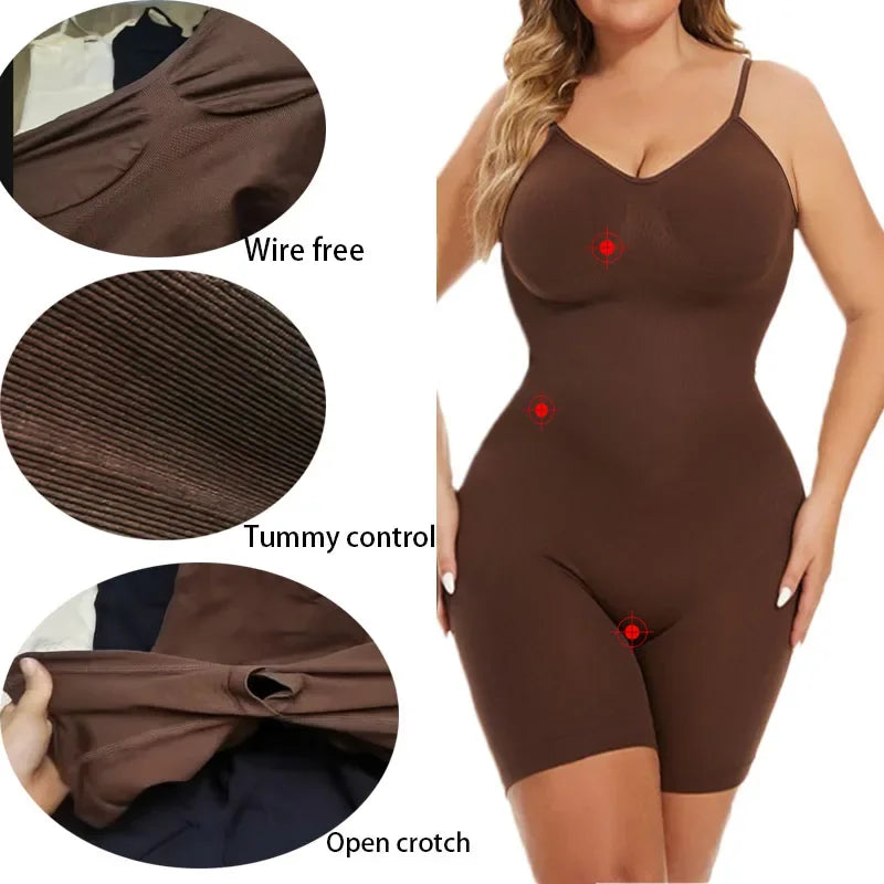 Luxe Adjustable Sculpting Bodysuit: Open Crotch & Thigh Control