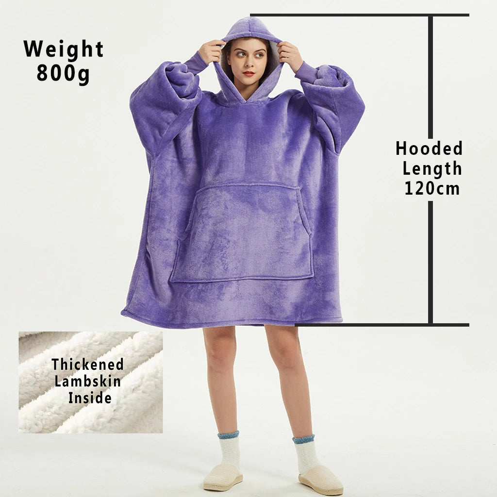 LuxeFit Oversized Fleece TV Blanket Hoodie
