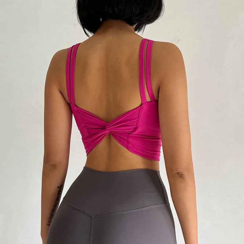 LuxeFit Sculpt & Lift Knotted Back Yoga & Sports Bra