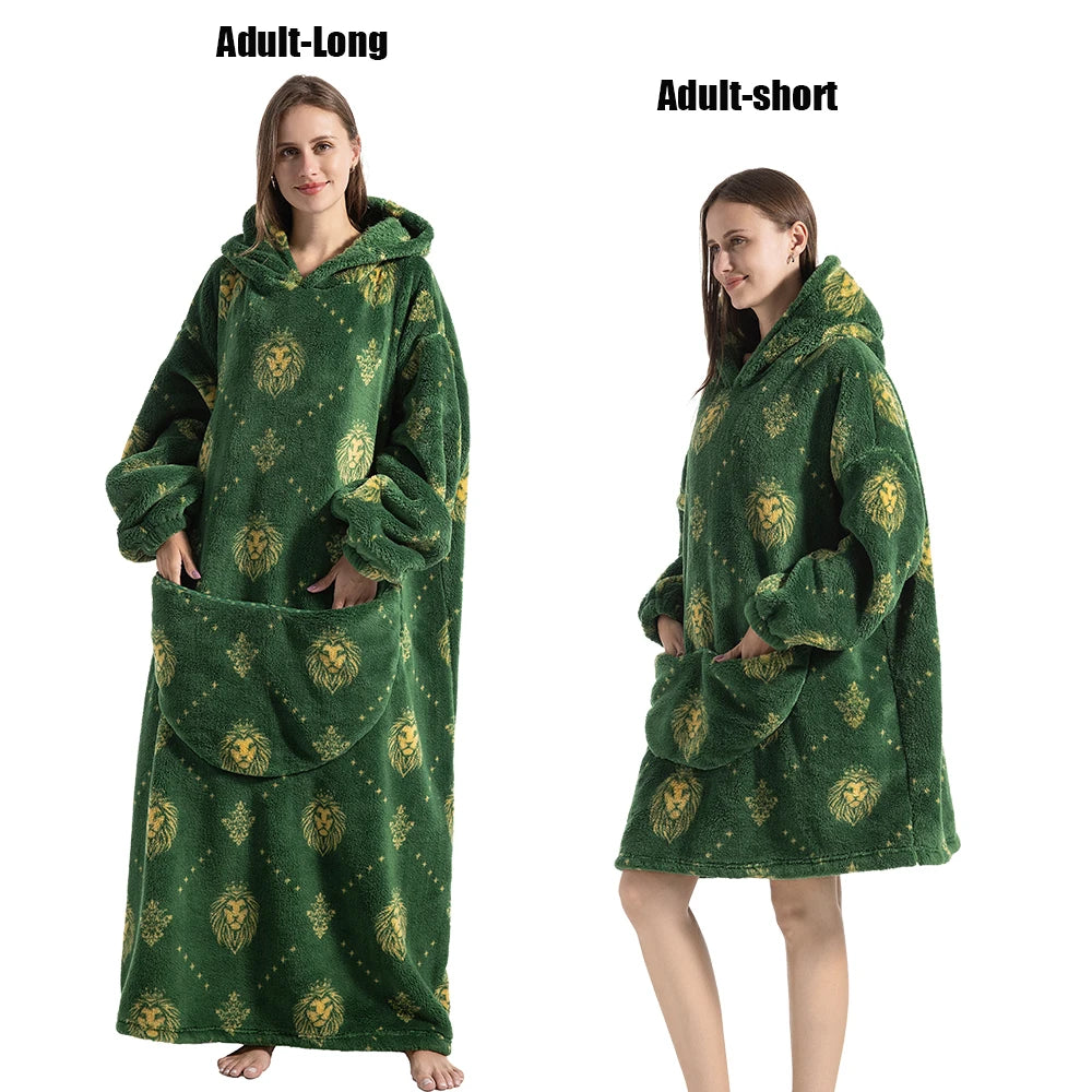 LuxeFit Ultimate Comfort Fleece Hoodie Blanket