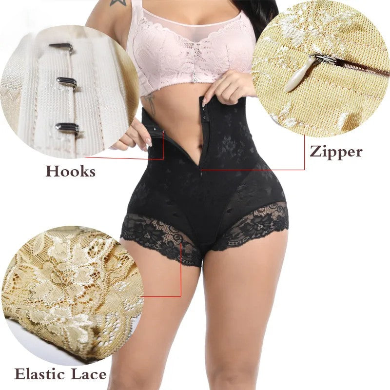 LuxeFit Lace Zip-Front Double Control Shaping Panties