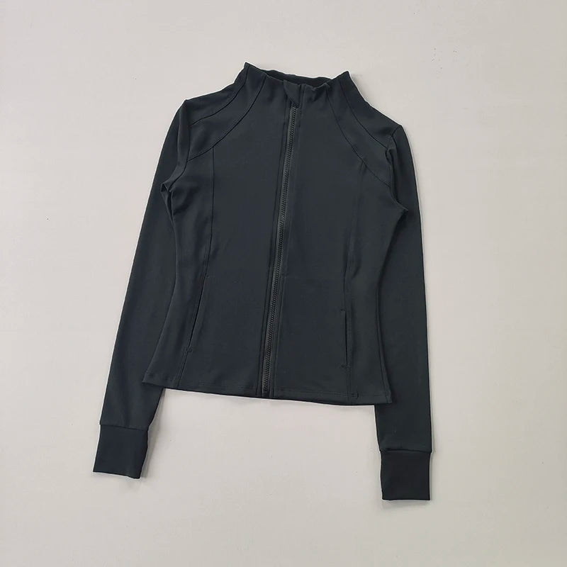 LuxeFit Slim-Fit Warm Zip-Up Activewear Jacket