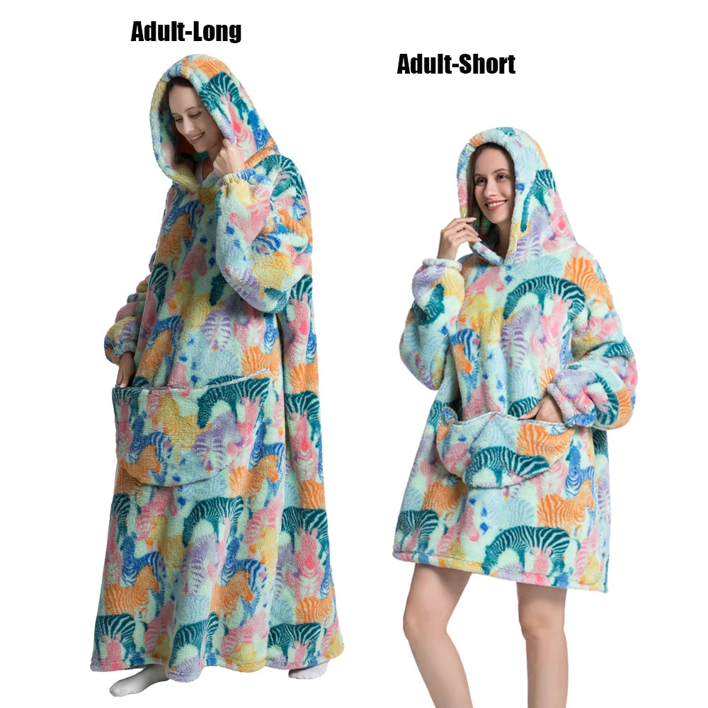 LuxeFit Ultimate Comfort Fleece Hoodie Blanket