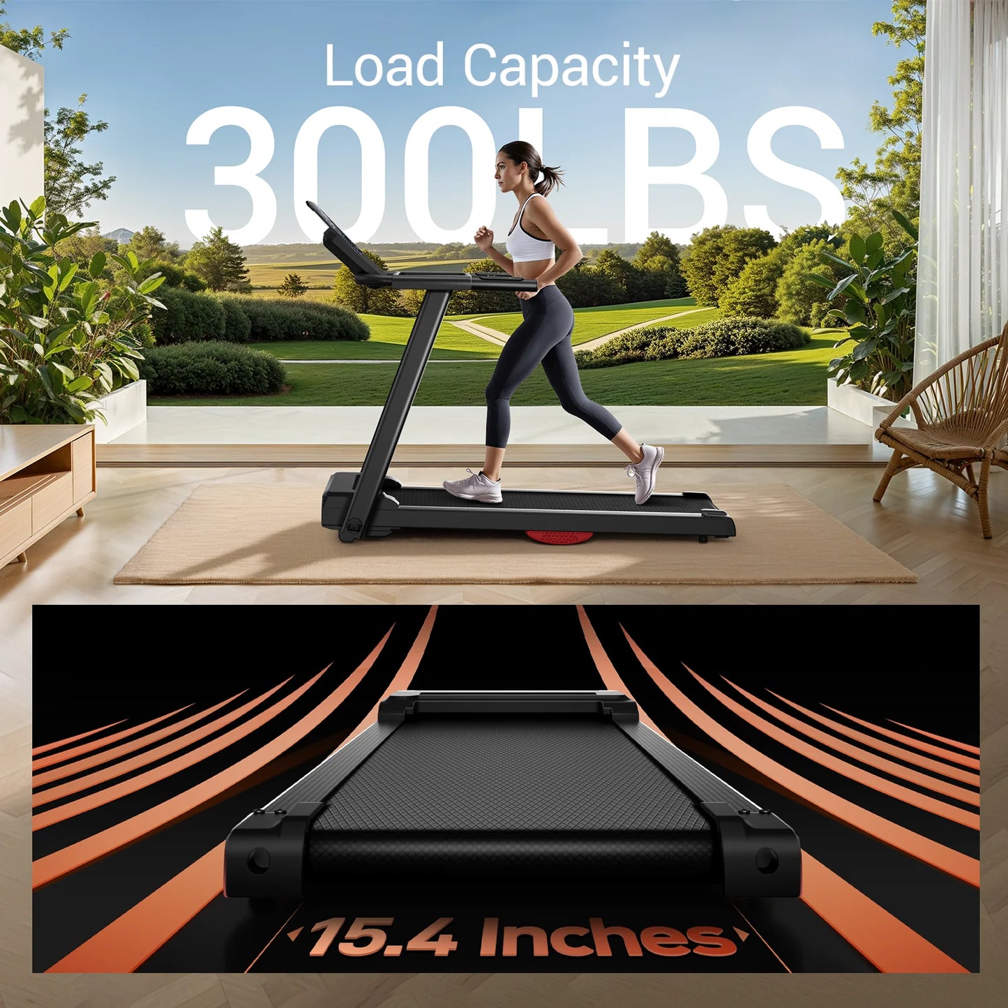 LuxeFit 3.0HP Foldable Home Treadmill
