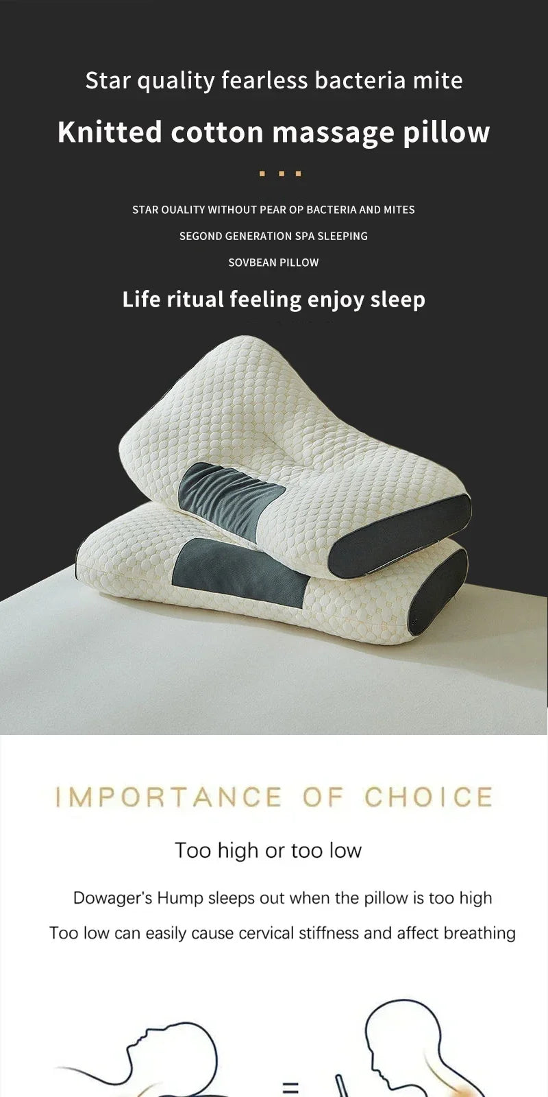 LuxeFit Orthopedic Soybean Fiber Neck Pillow
