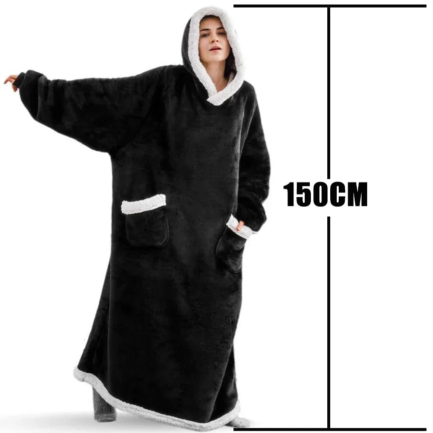 LuxeFit Oversized Fleece TV Blanket Hoodie