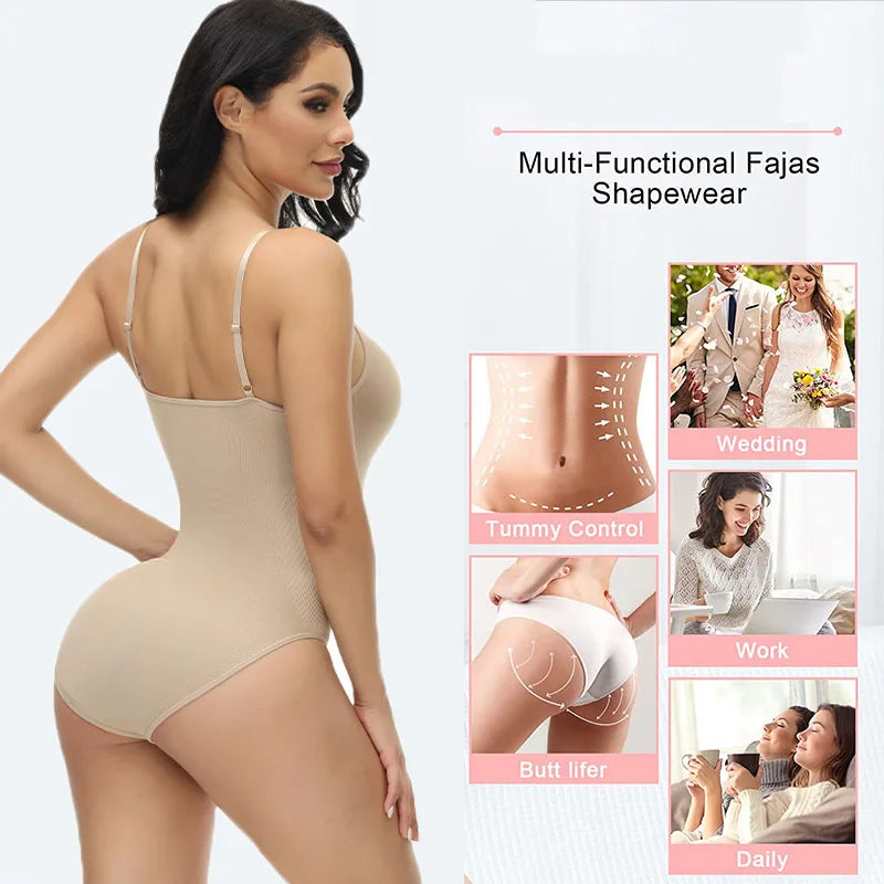 Luxe Sculpting V-Neck Bodysuit: Seamless Compression & Comfort