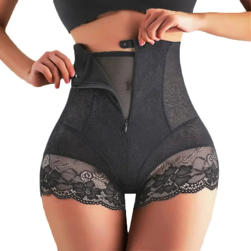 LuxeFit Lace Zip & Hook High-Waist Sculpting Panty