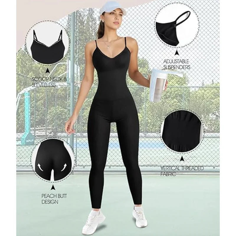 LuxeFit Seamless Ribbed Yoga Jumpsuit