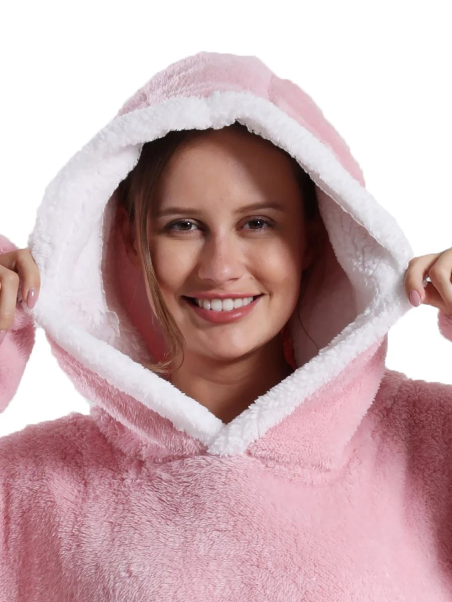 LuxeFit Ultimate Comfort Fleece Hoodie Blanket