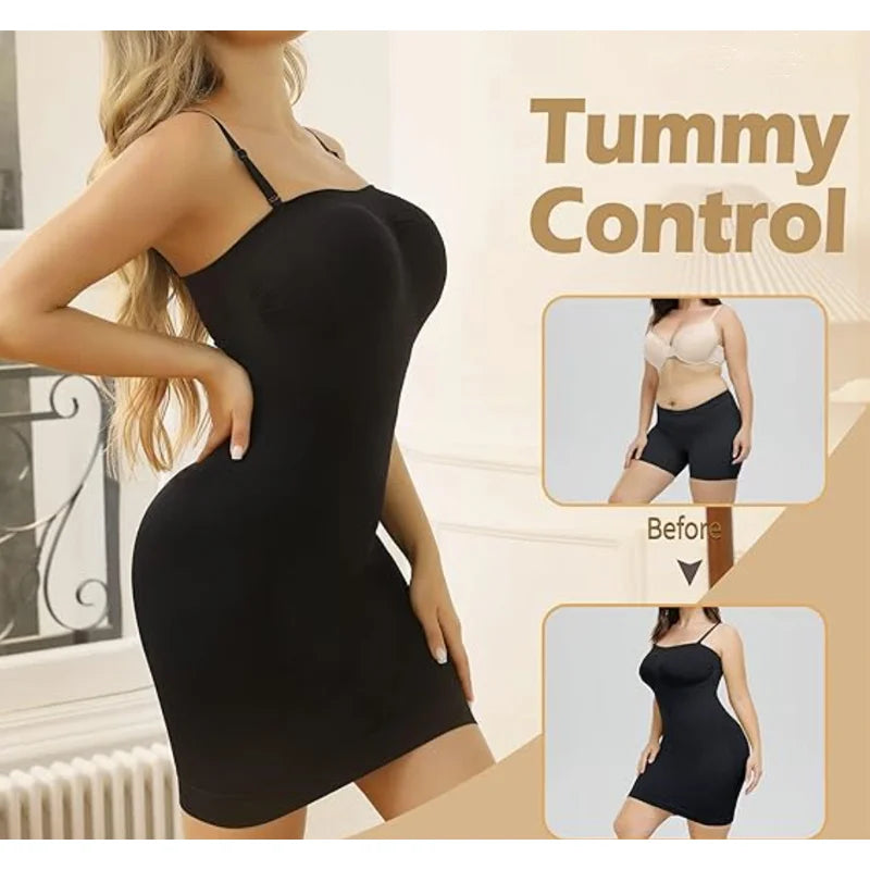 Luxe Strapless Shaping Slip: Seamless Tummy Control & Compression