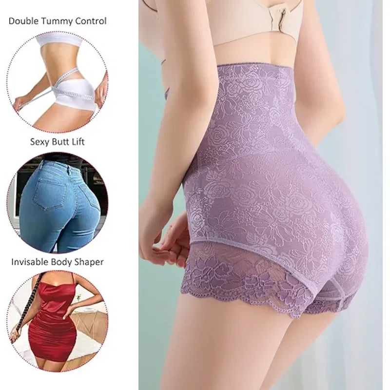 LuxeFit Lace Zip & Hook High-Waist Sculpting Panty