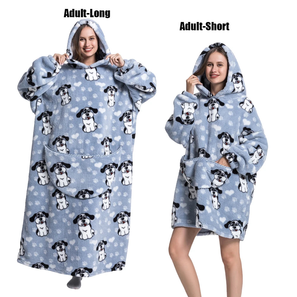 LuxeFit Ultimate Comfort Fleece Hoodie Blanket