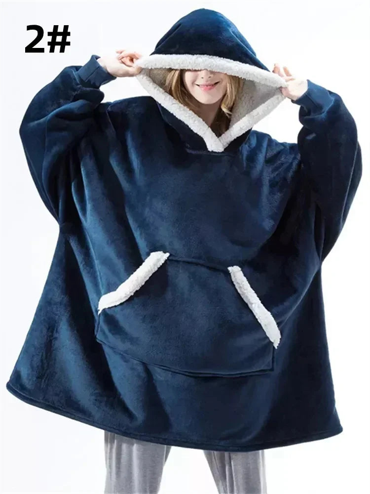 LuxeFit Oversized Fleece TV Blanket Hoodie