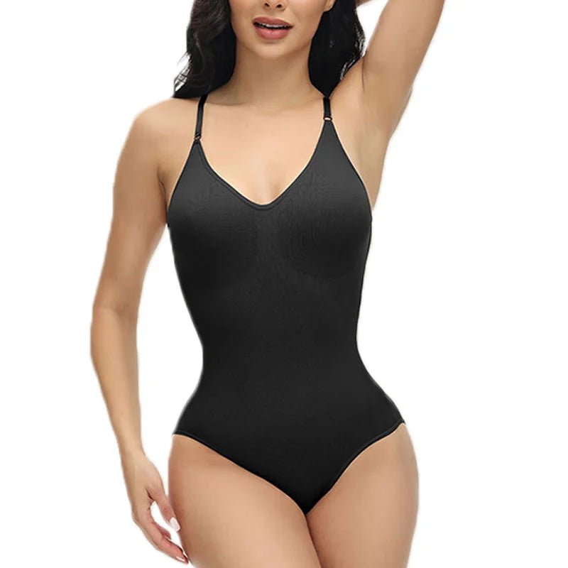 Luxe Sculpting V-Neck Bodysuit: Seamless Compression & Comfort