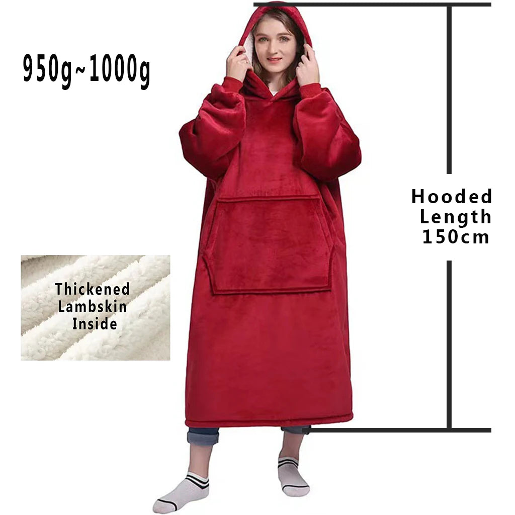 LuxeFit Oversized Fleece TV Blanket Hoodie