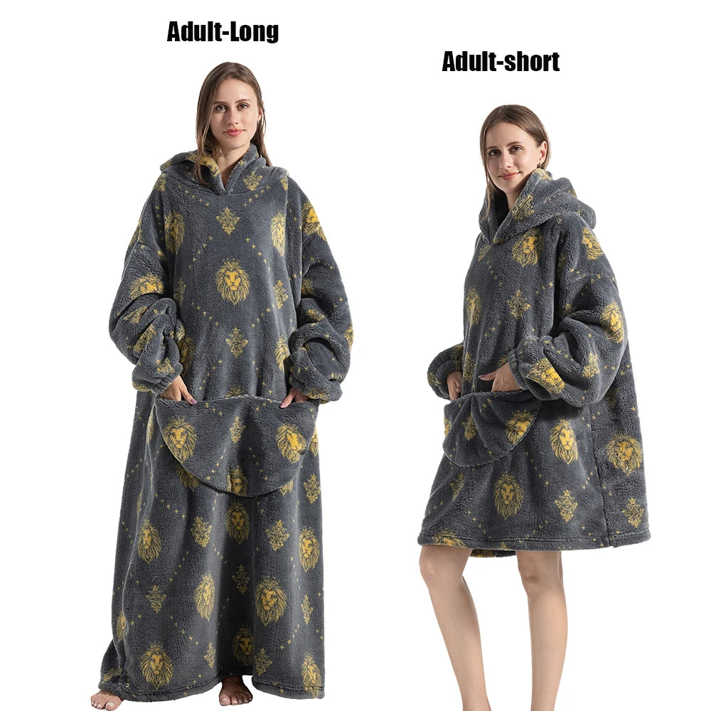 LuxeFit Ultimate Comfort Fleece Hoodie Blanket