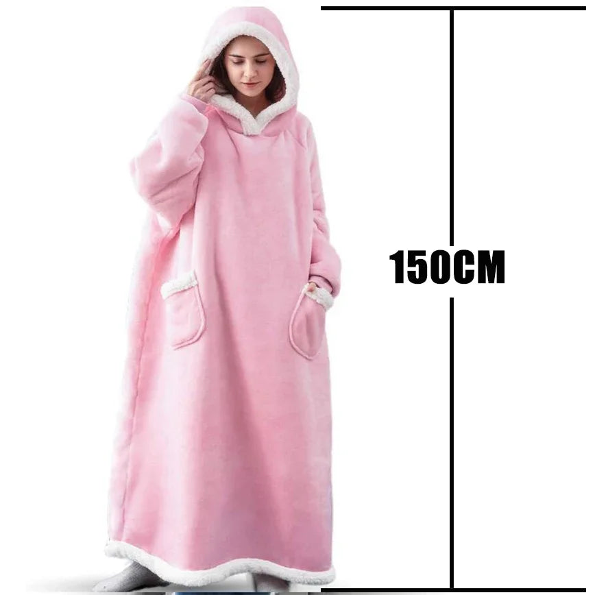 LuxeFit Oversized Fleece TV Blanket Hoodie
