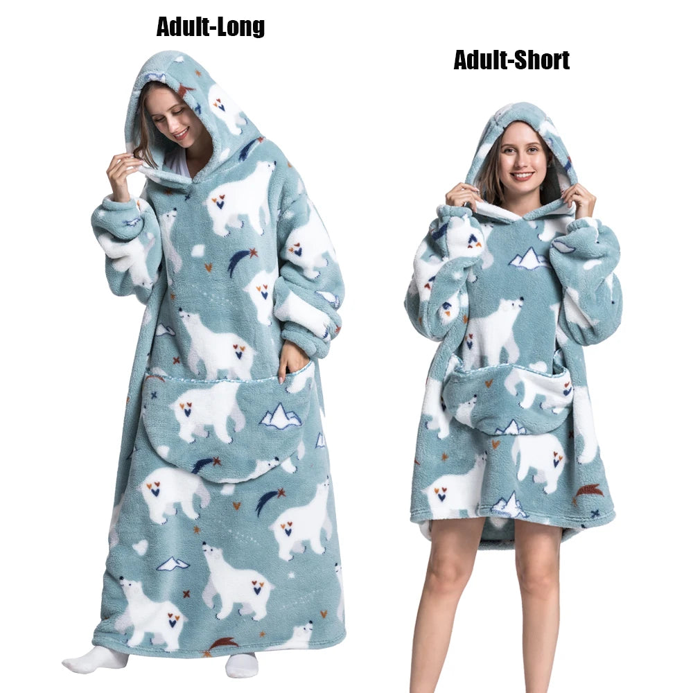 LuxeFit Ultimate Comfort Fleece Hoodie Blanket