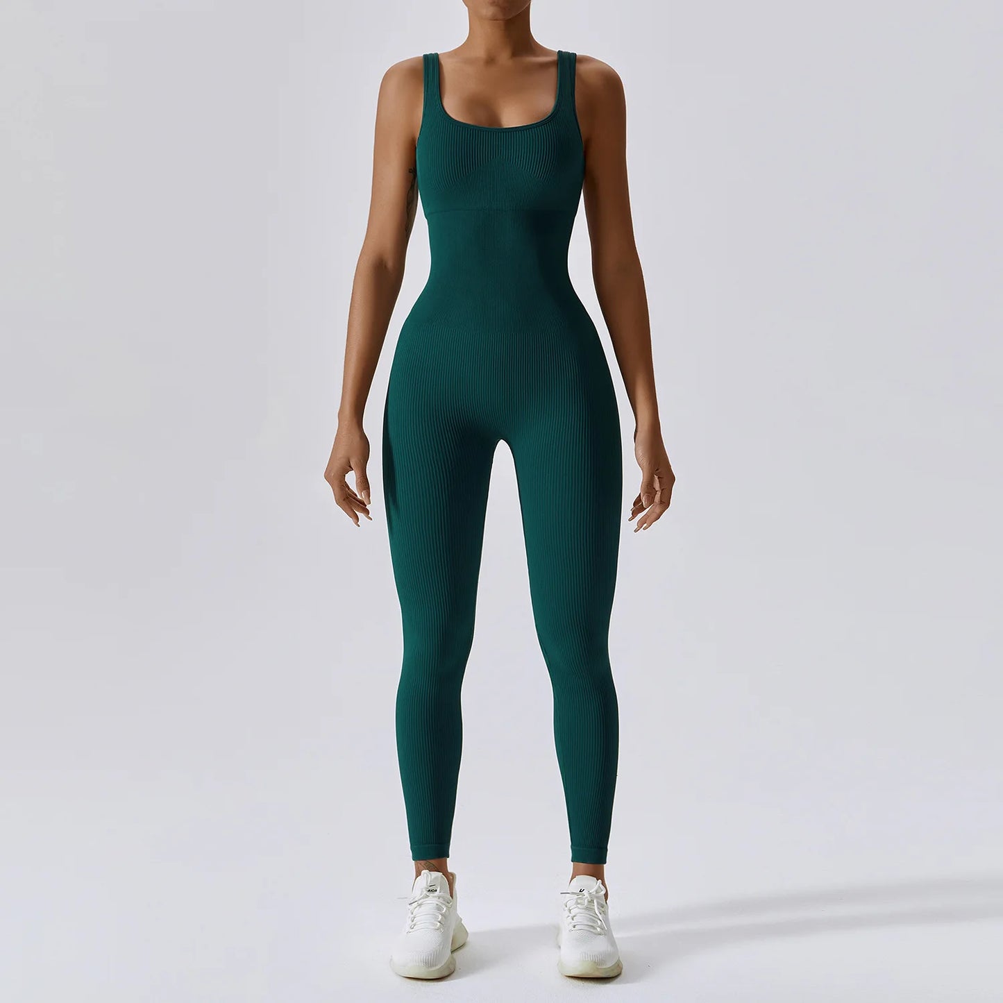 LuxeFit Sculpt & Stretch Seamless One-Piece Yoga & Fitness Bodysuit